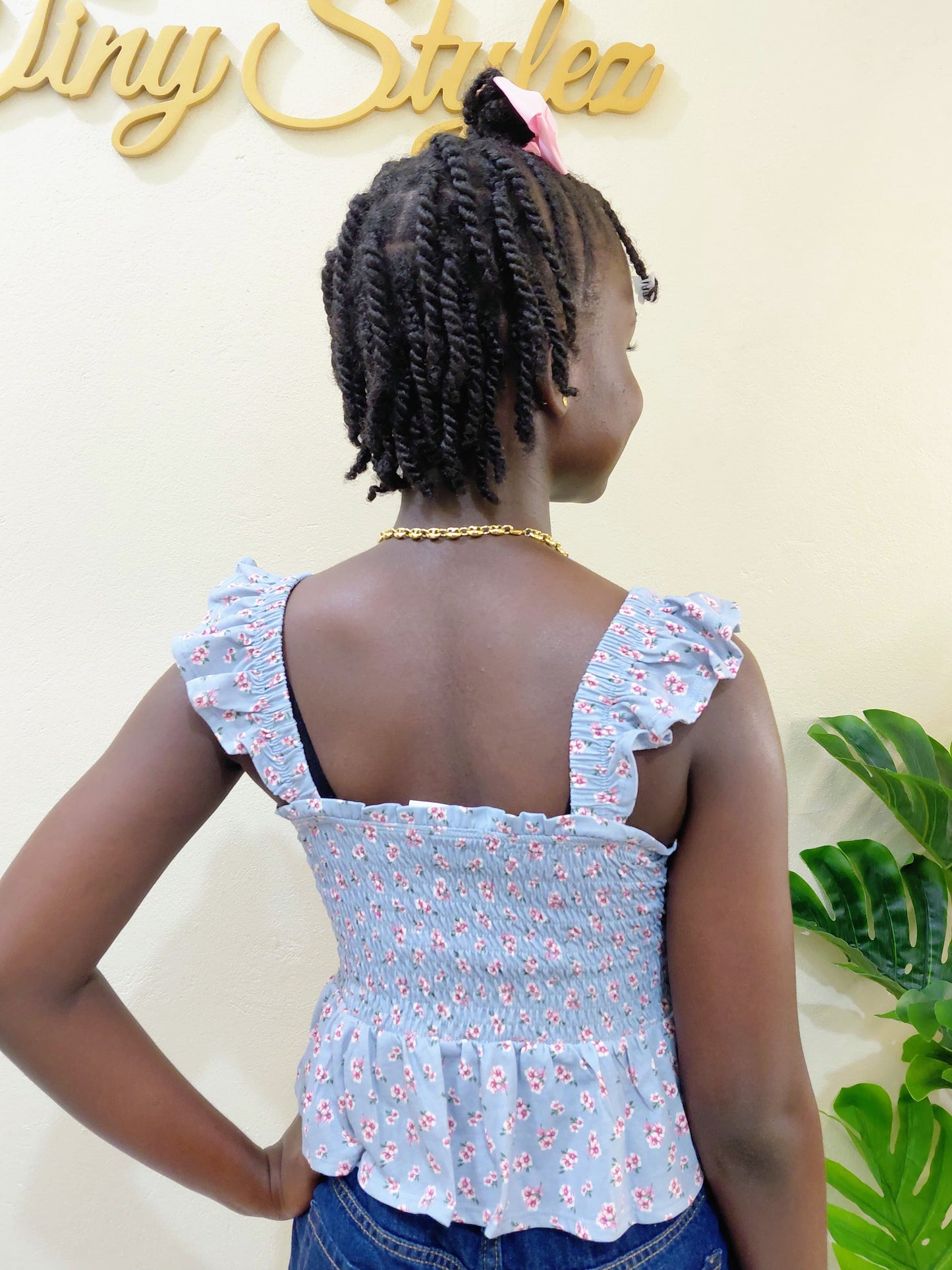Sky Petal Peplum Top