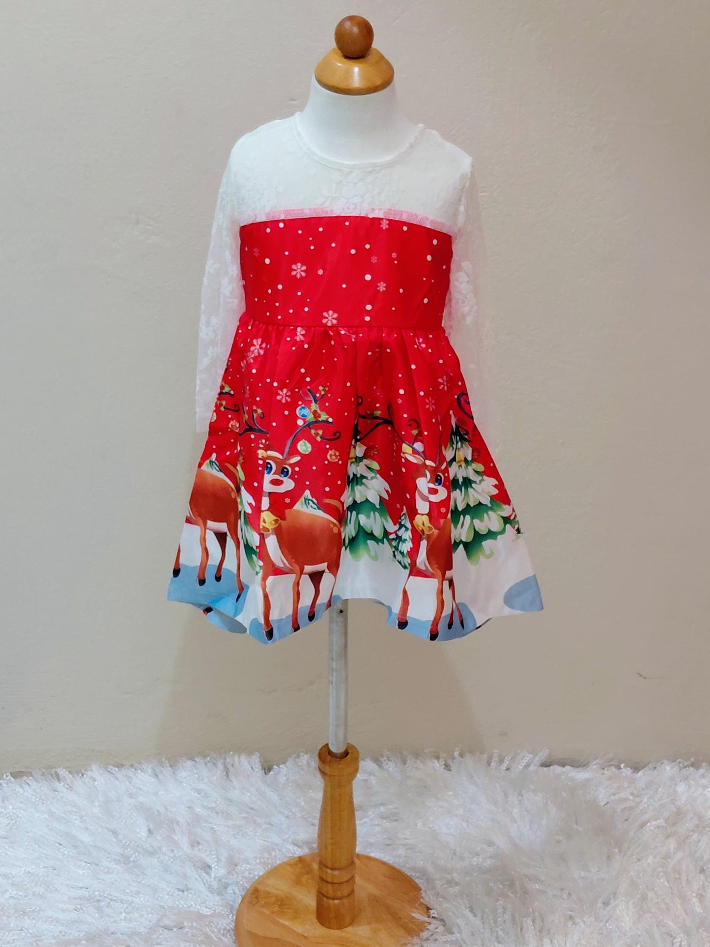 Jolly Reindeer Twirl Dress