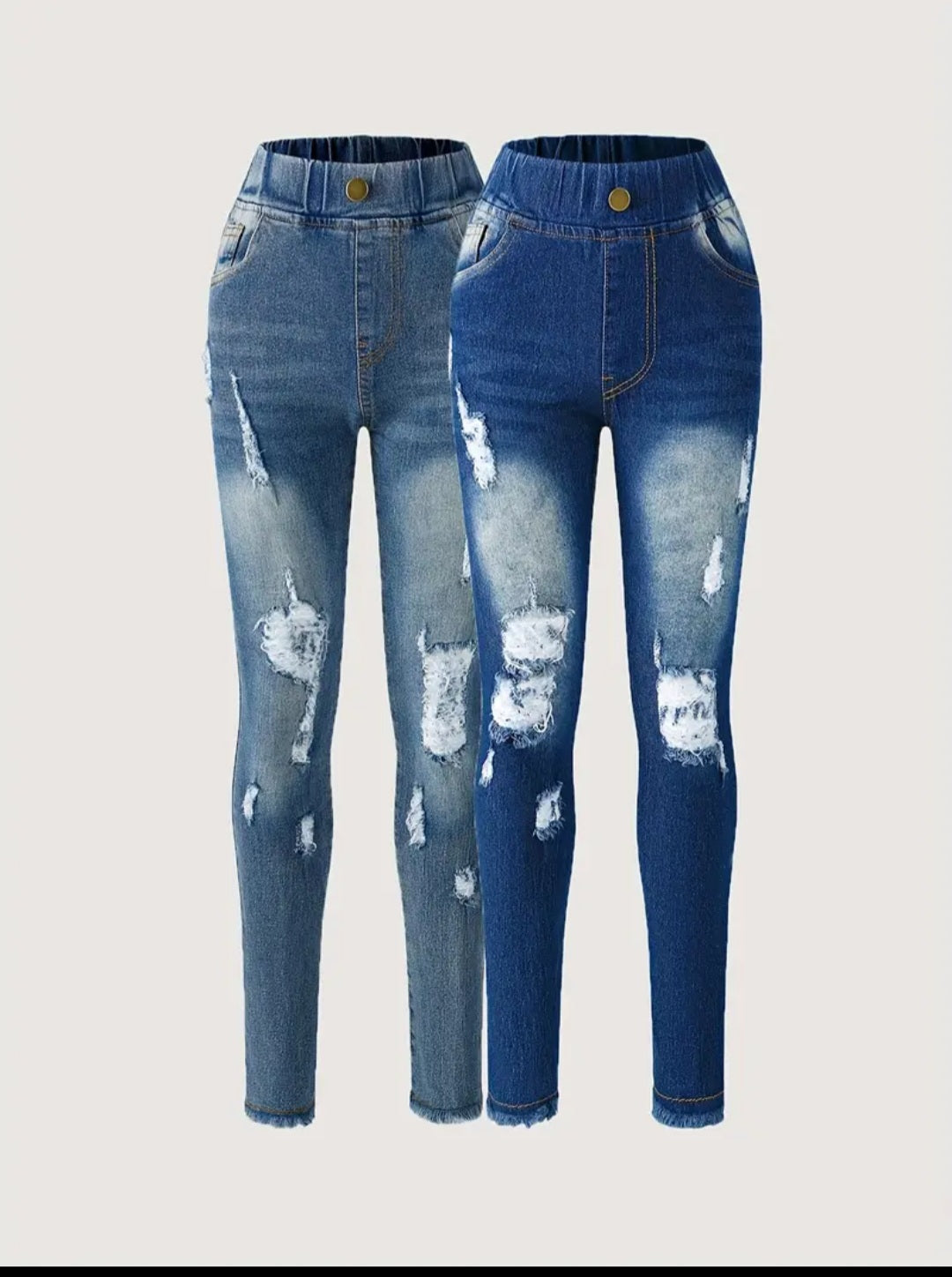 Girls Distressed Skinny Jeans