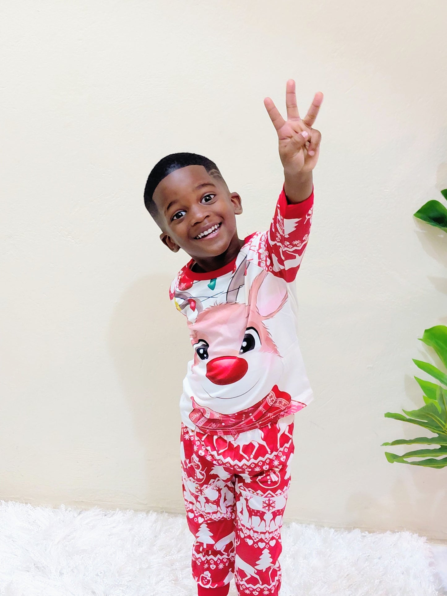 Christmas Deer Print Pajamas - kids