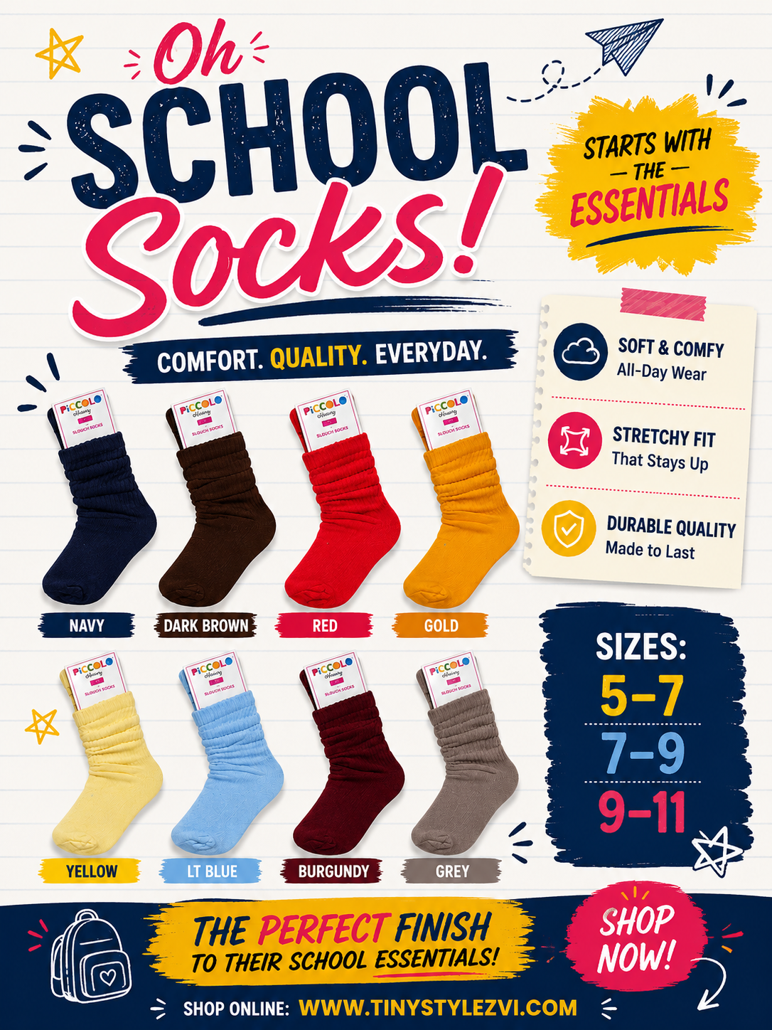 School Crew Socks