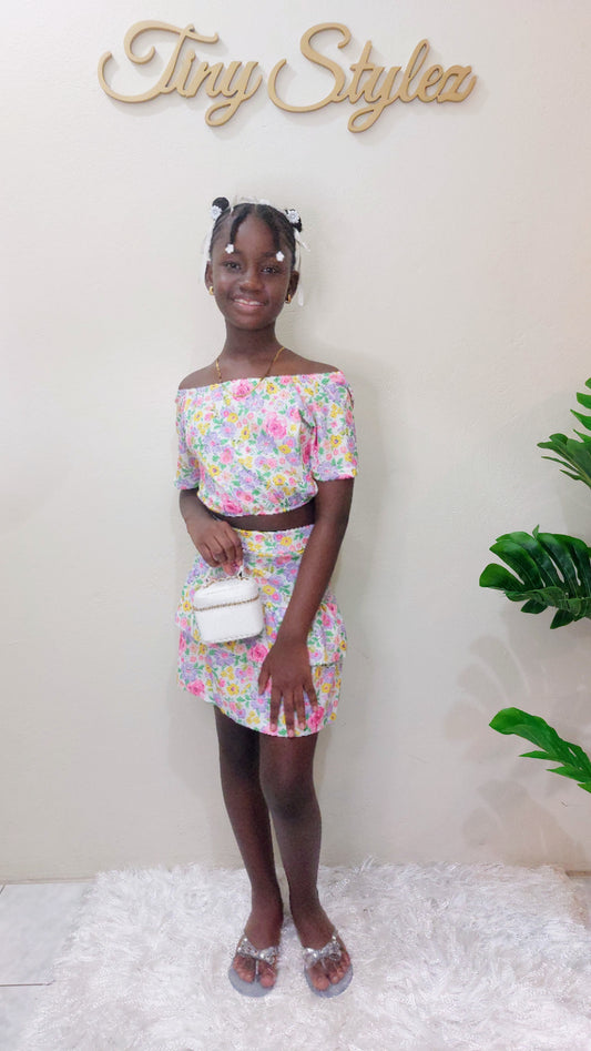 Sweet Flower Skirt Set
