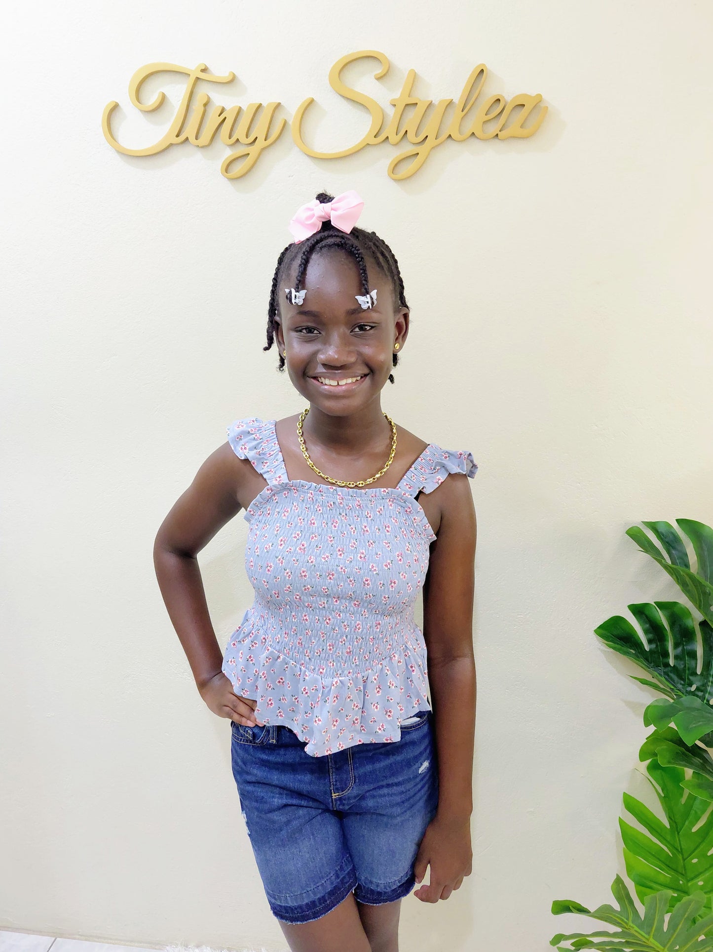 Sky Petal Peplum Top